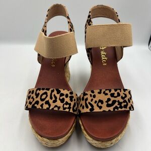 Altar'd State Leopard Print Wedges with Tan Straps